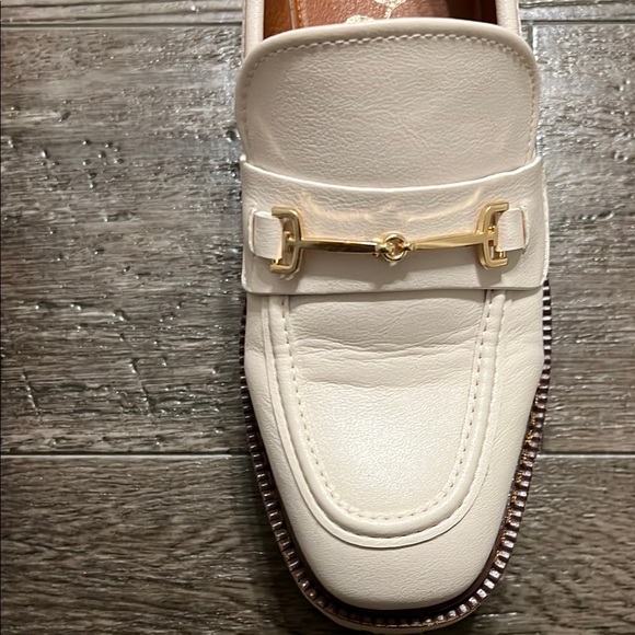 White & Gold Lug Loafers - Picture 2 of 4